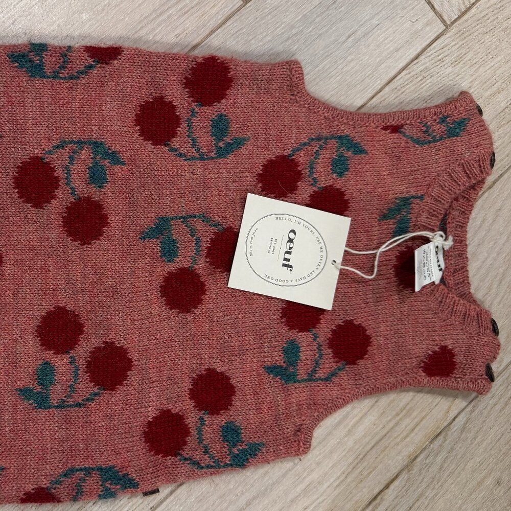 Brand New Oeuf Cherry Onesie - 100% Baby Alpaca (Size 18-24M)